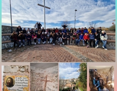 Collage con foto di gruppo e attività