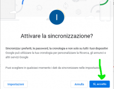 Clicca "Sì accetto"