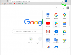 Puoi usare le app dall'icona a griglia in alto a destra